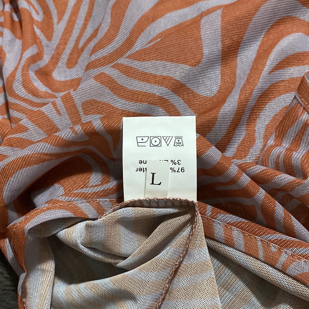 🐛Sheer Orange and Grey sleeveless bodysuit! - Picture 8 of 11